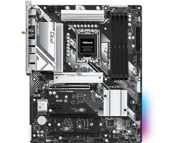 Asrock B760 PRO RS WIFI Intel B760 1700 ATX 4 DDR5 HDMI DP eDP Wi-Fi 6E 2.5G LAN PCIe5 3x M.2 RGB